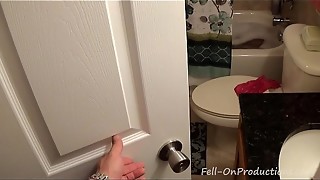 bathroom, blowjob, stepbrother, cock, creampie, doggystyle, milf, mom, pawg, seduction