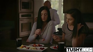anal, ass to mouth, babe, blowjob, brunette, cowgirl, cunnilingus, doggystyle, ffm, first time