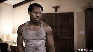 black, blindfold, blonde, cock, doctor, fake, fuck, hardcore, interracial, outdoor