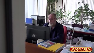 blowjob, boss, brunette, casting, cock, cum, cumshot, doggystyle, facial, fetish