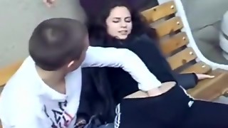 babe, big tits, brunette, friend, hardcore, masturbation, public, pussy, shaved, slut