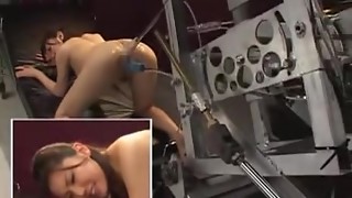 asian, beautiful, brunette, double penetration, fuck, jav, machine
