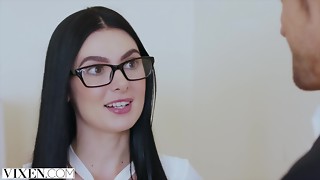 babe, big dick, blowjob, brunette, cheating, cowgirl, deepthroat, doggystyle, facial, female choice