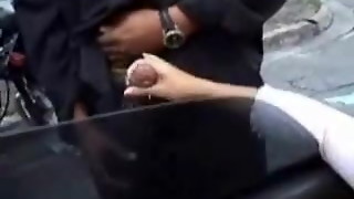 amateur, handjob, nude, outdoor, public, voyeur