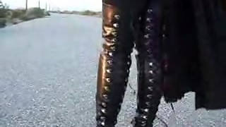 bdsm, boots, flashing, teasing