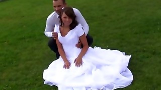 amateur, bride, brunette, friend, fuck, gangbang, group sex, outdoor, reality, sex