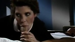 blowjob, brunette, classroom, doggystyle, hardcore, vintage