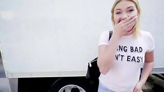 blonde, cock, fuck, money, outdoor, public, slut, stranger, teen